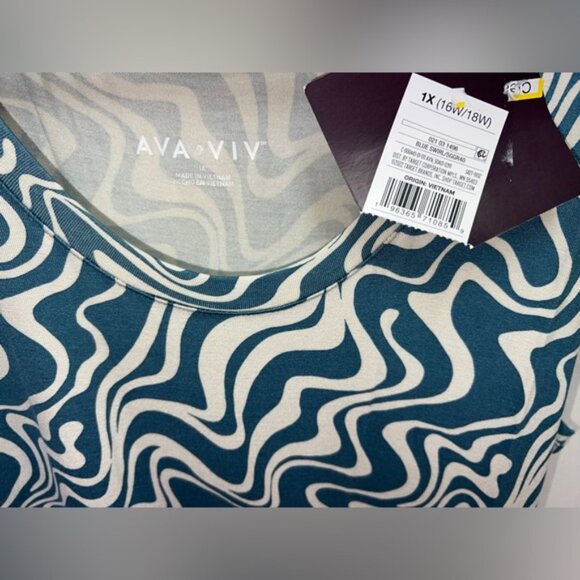 👗 NWT! Teal Wave Assymetrical Dress - Picture 4 of 4